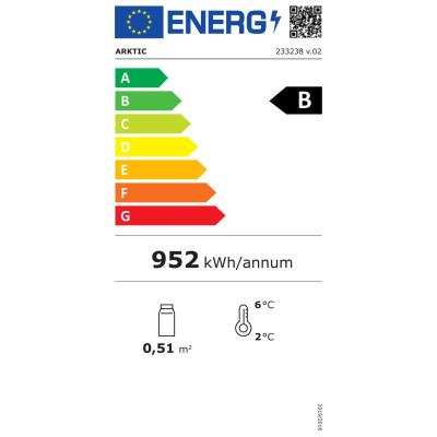 Chlazená skříň displeje, 68 l, Arktic, Černá, 230V/170W, 444x397x(H)875mm | 233238